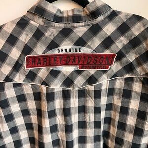 Men’s Harley-Davidson Black and White Plaid Shirt - XL